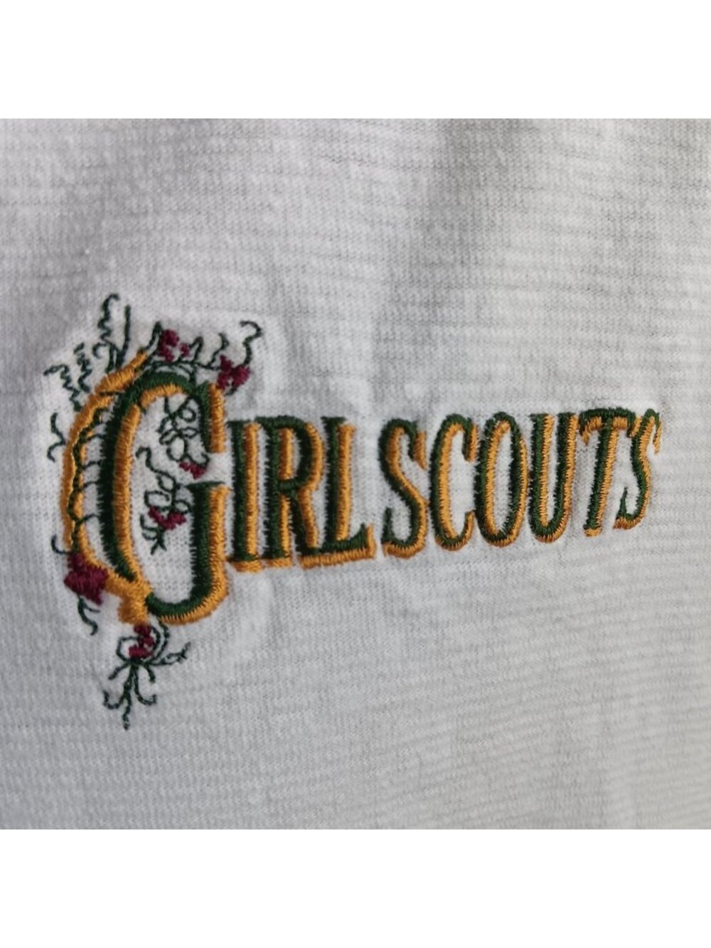 Girl Scouts Vintage T-shirt XXL 1990's Of The USA White Embroidered